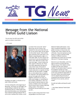 Message from the National Trefoil Guild Liaison