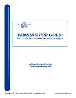 panning for gold - The Prospect Finder