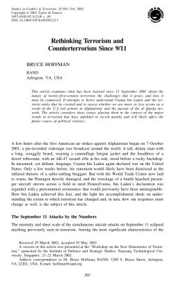 Rethinking Terrorism and Counterterrorism Since 9/11