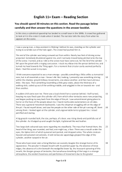 English 11+ Exam &ndash; Reading Section