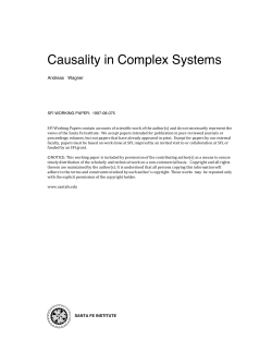 Causality in Complex Systems