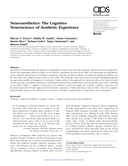 Neuroaesthetics: The Cognitive Neuroscience of Aesthetic Experience