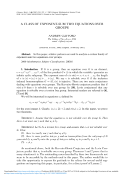 A Class of Exponent-Sum Two Equations Over Groups