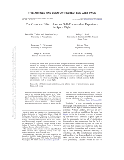 The Overview Effect - American Psychological Association