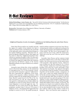 Enlightened Despotism, Security, Investigation and Reform - H-Net