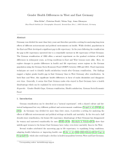 Gender Health Differences in West and East Germany
