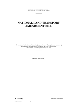 national land transport amendment bill