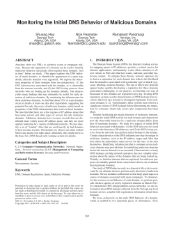 Monitoring the Initial DNS Behavior of Malicious