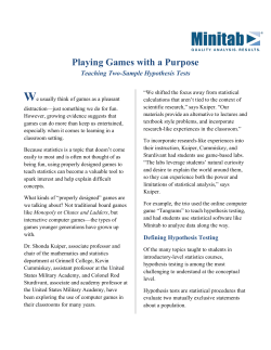 Playing Games with a Purpose Teaching Two