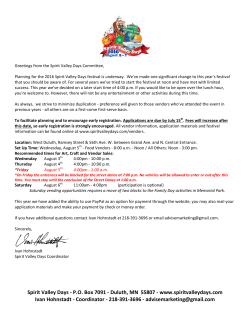 Spirit Valley Days Food Vendor Application 2016