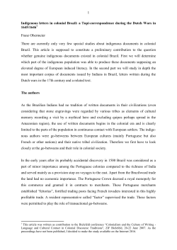 1 Indigenous letters in colonial Brazil: a Tupi