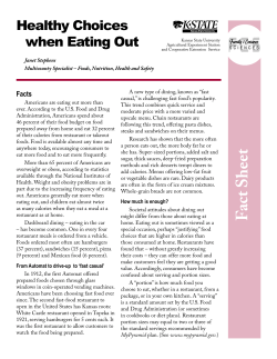 Healthy Choices When Eating Out - Kansas State