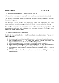 Course Syllabus [L-T-P: 2-0-2] The whole course is divided into 5
