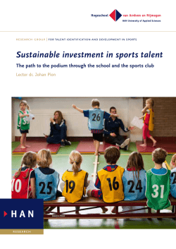 Sustainable investment in sports talent