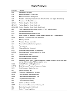 DHW Acronyms, Abbreviations, and Initials List