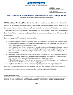 The Container Store Provides a Solution for Pet