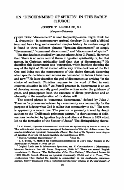 "discernment of spirits" in the early church