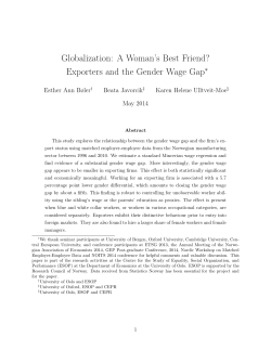 Globalization: A Woman`s Best Friend? Exporters and the Gender
