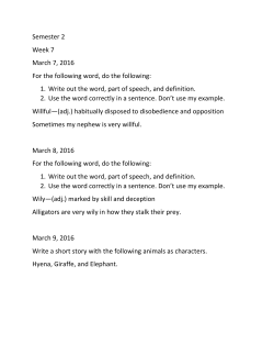 Semester 2 2. Use the word correctly in a sentence. Don`t