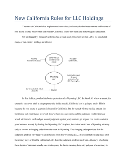 New California Rules for LLC Holdings