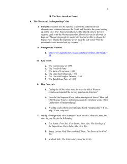 B. The New American House 6. The North and the Impending Crisis