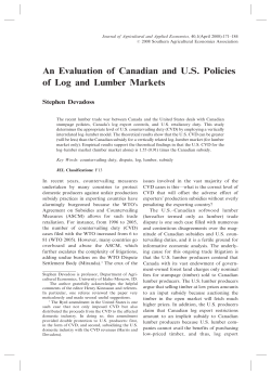 An Evaluation of Canadian and U.S. Policies of Log and Lumber