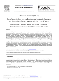 The Effects of Shale Gas Exploration and Hydraulic