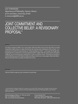 JOINT COMMITMENT AND COLLECTIVE BELIEF: A REVISIONARY