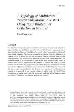 A Typology of Multilateral Treaty Obligations: Are WTO