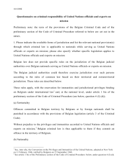 Belgium - Criminal accountability