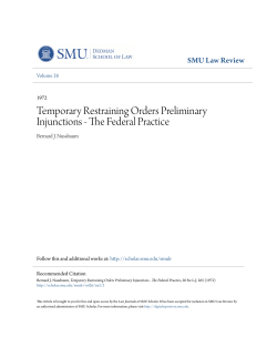 Temporary Restraining Orders Preliminary Injunctions