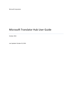 Microsoft Translator Hub User Guide