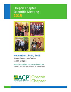Oregon Chapter Scientific Meeting