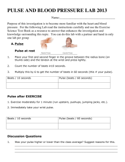 PULSE AND BLOOD PRESSURE LAB 2013