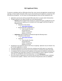 Applicant Policy - Clasen Quality Chocolate