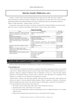 Interior Goods (Tableware, etc.)