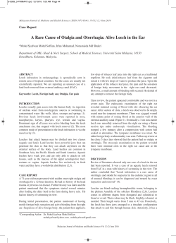 A Rare Cause of Otalgia and Otorrhagia: Alive Leech