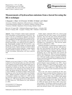 Measurements of hydrocarbon emissions from a boreal fen using