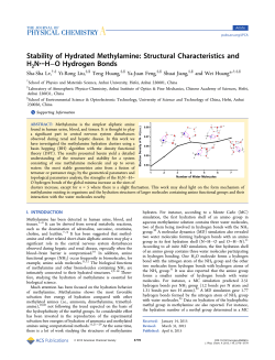 H&ndash;O Hydrogen Bonds - American Chemical Society