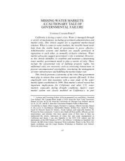 missing water markets: a cautionary tale of governmental failure