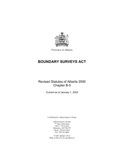 boundary surveys act - Alberta Queen`s Printer