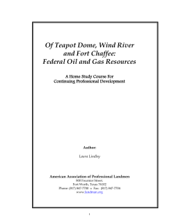Of Teapot Dome, Wind River and Fort Chaffee