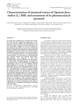 Characterization of atomized extract of Opuntia ficus- indica
