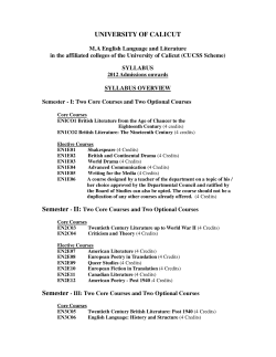 CUCSS Scheme - University of Calicut