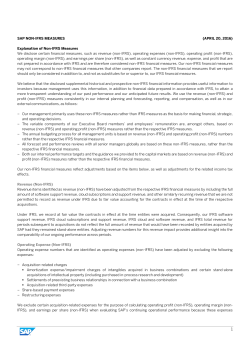 SAP NON-IFRS MEASURES