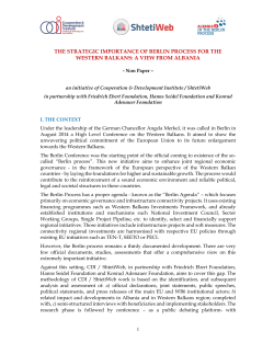 the strategic importance of berlin process for the western balkans