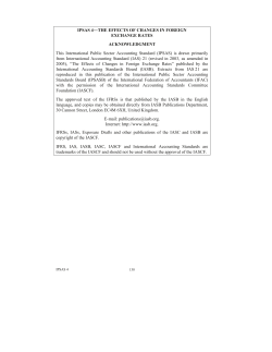 IPSAS 4―THE EFFECTS OF CHANGES IN FOREIGN EXCHANGE