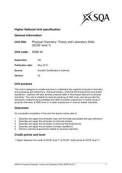 Physical Chemistry: Theory and Laboratory Skills