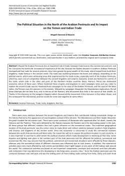 The Political Situation in the North of the Arabian Peninsula and Its