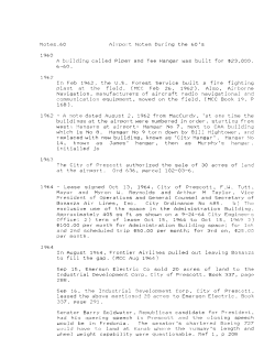 Airport History notes 1960s - Prescott Municipal Airport